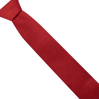 Red slim tie